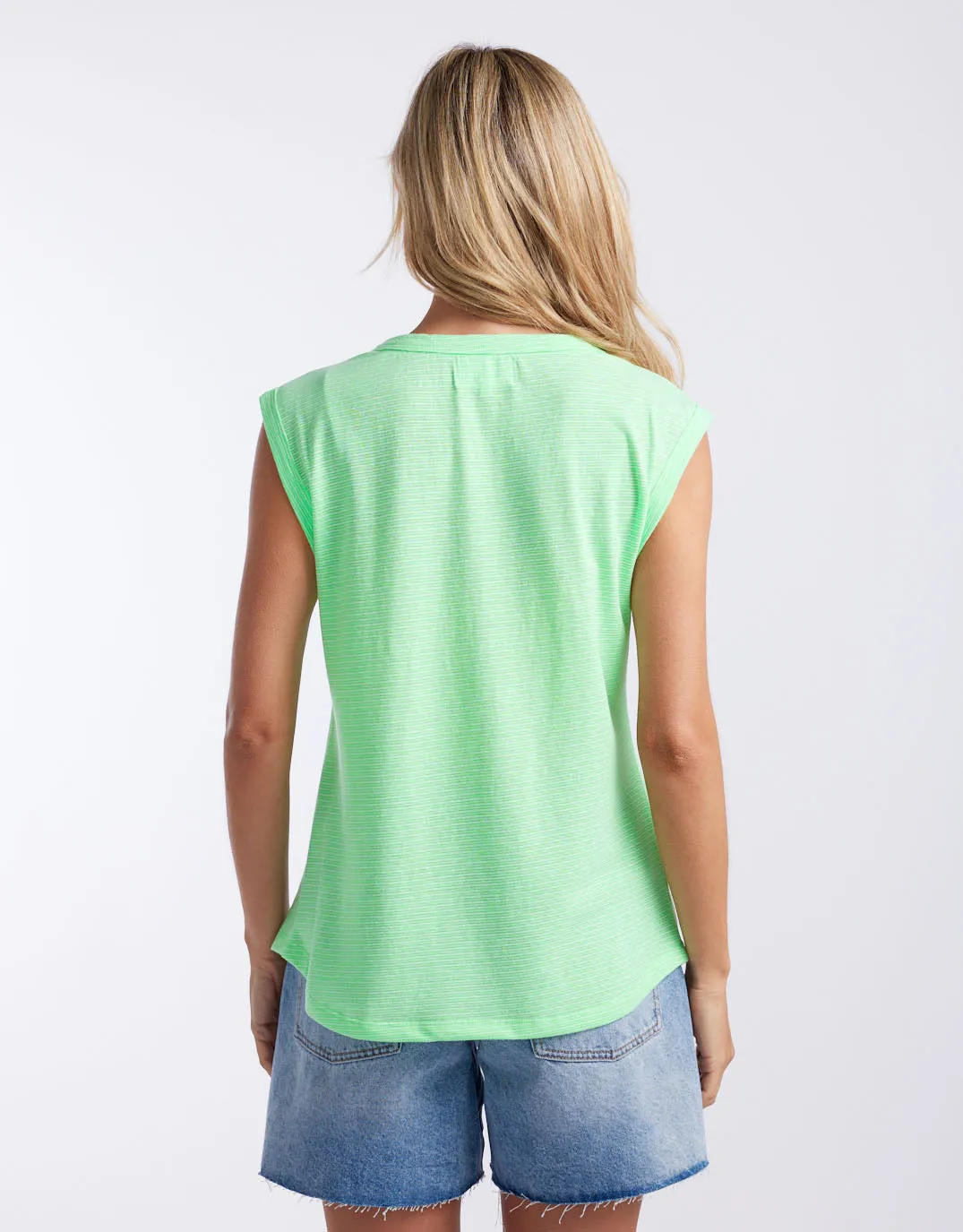 Sorbet Stripe Cali Tank - Neon Green sold by White & Co product image thumbnail 5
