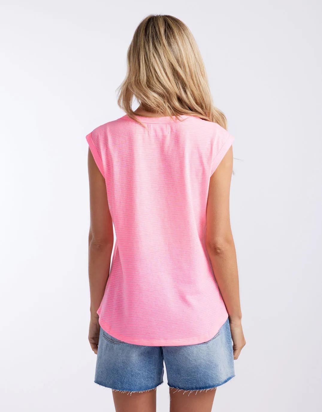 Sorbet Stripe Cali Tank - Neon Pink sold by White & Co product image thumbnail 5