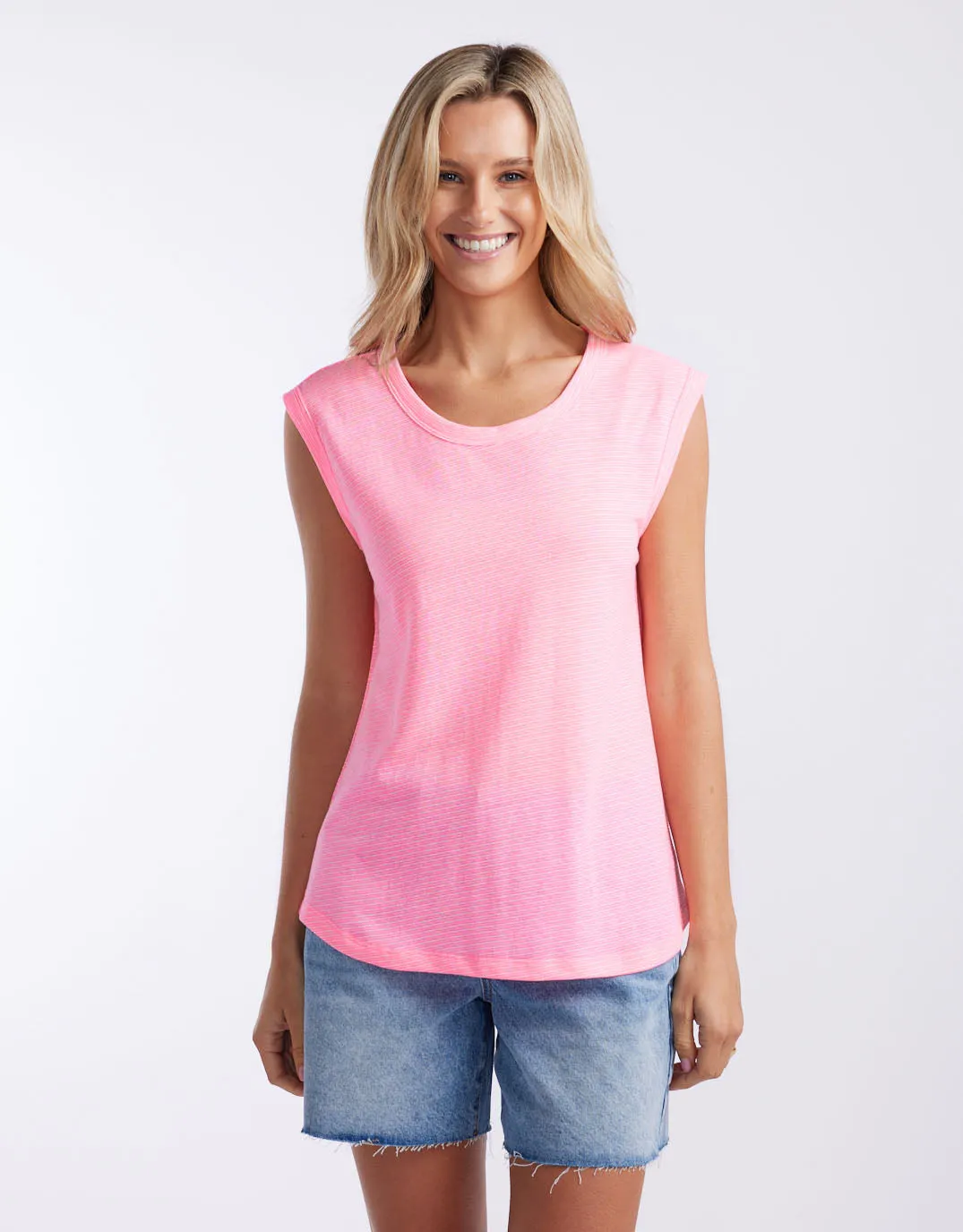 Sorbet Stripe Cali Tank - Neon Pink sold by White & Co product image thumbnail 3