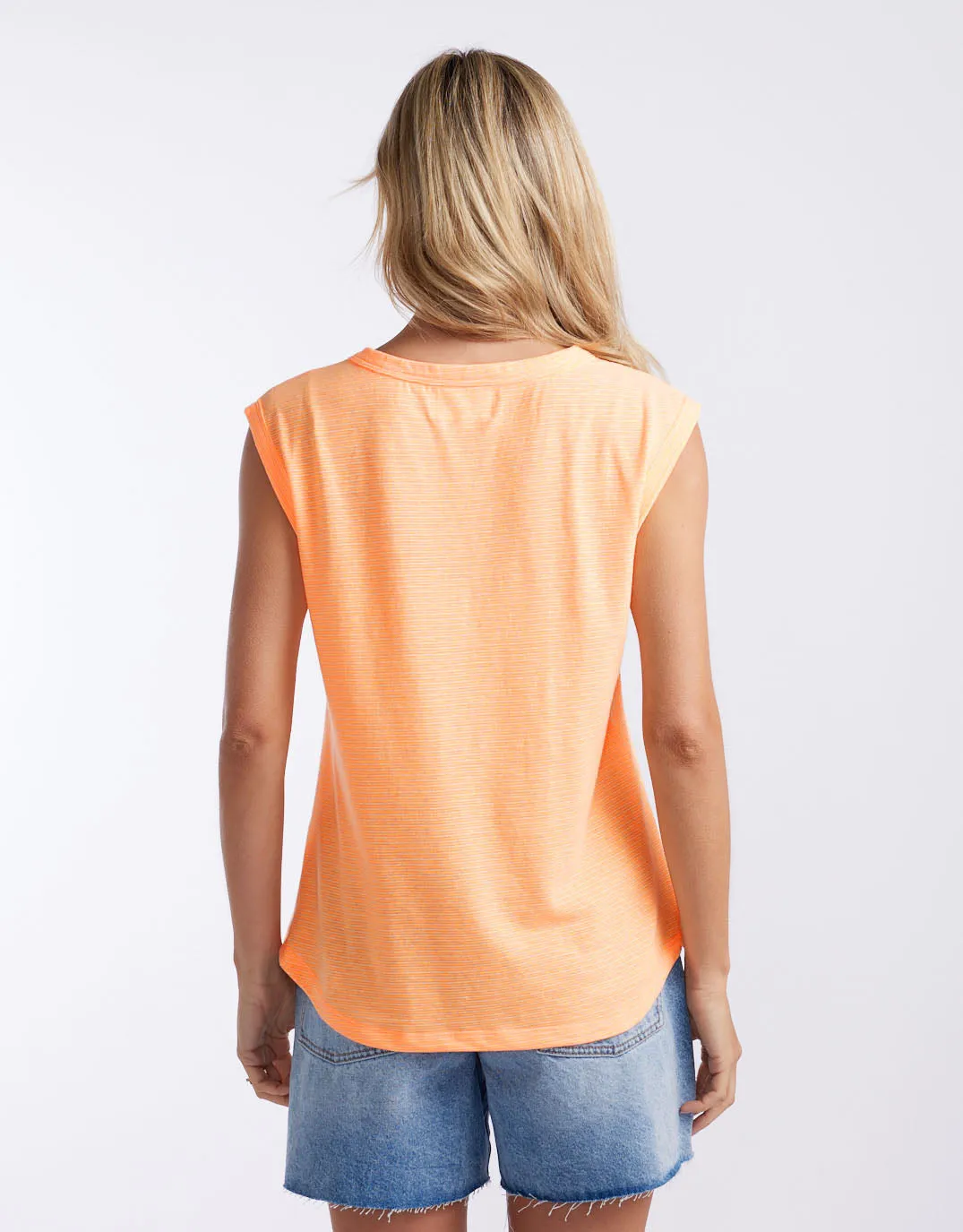 Sorbet Stripe Cali Tank - Neon Orange sold by White & Co product image thumbnail 5