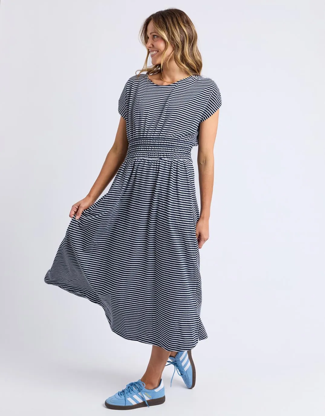 Nelle Dress - Navy & White Stripe sold by White & Co product image thumbnail 3