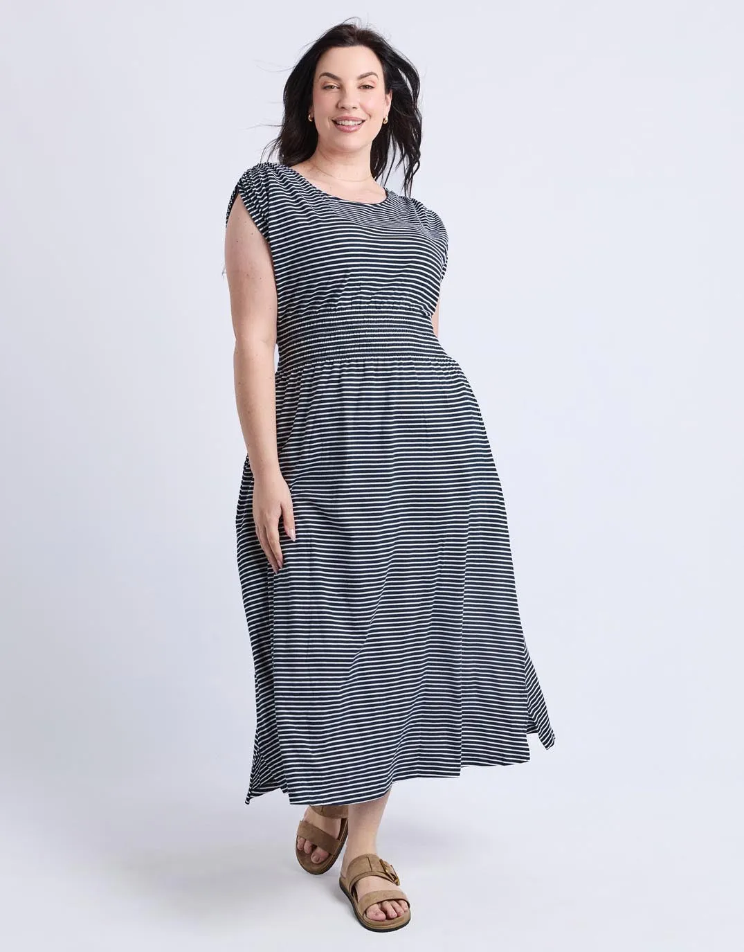 Nelle Dress - Navy & White Stripe sold by White & Co product image thumbnail 2