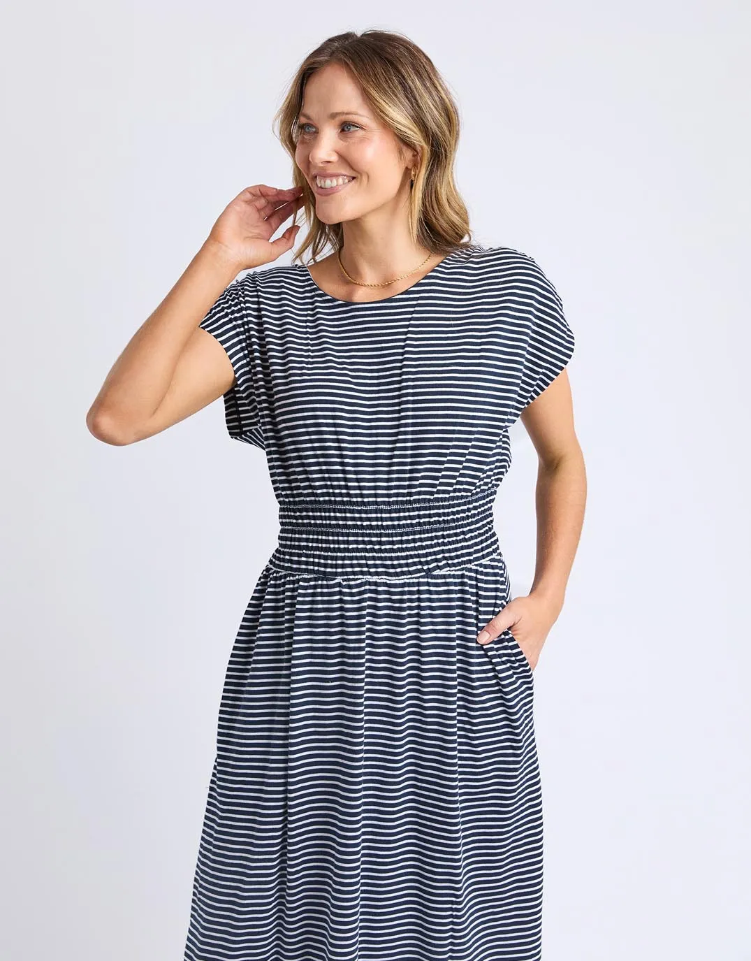 Nelle Dress - Navy & White Stripe sold by White & Co product image thumbnail 5