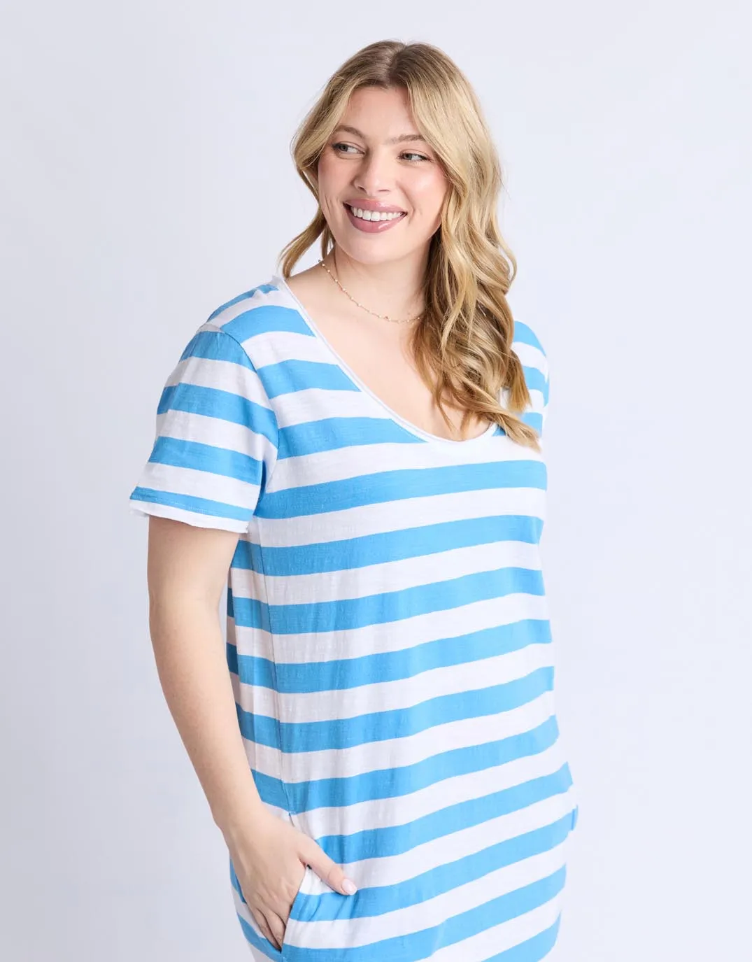 Maeve Midi Dress - Azure Blue & White Stripe sold by White & Co product image thumbnail 4