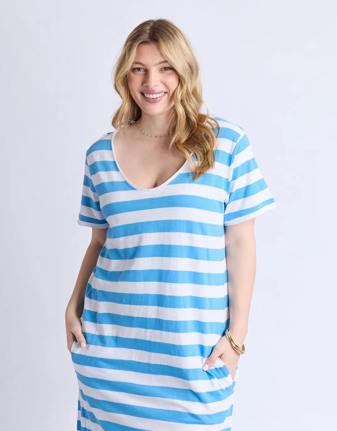 Maeve Midi Dress - Azure Blue & White Stripe sold by White & Co product image thumbnail 2