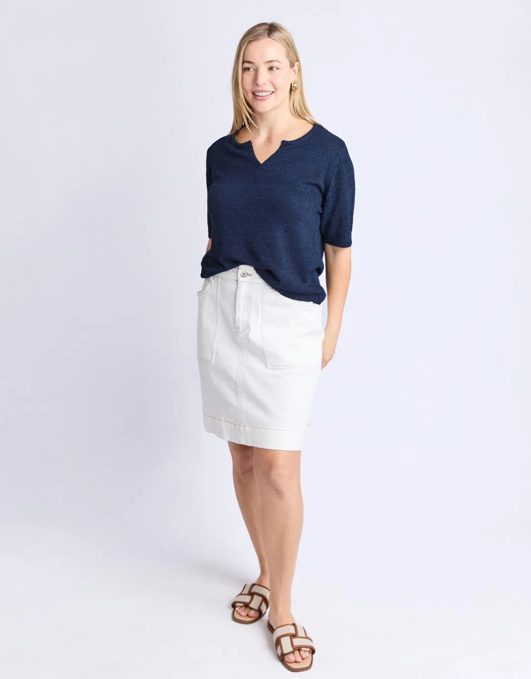 Knit Tee - Navy sold by White & Co product image thumbnail 3