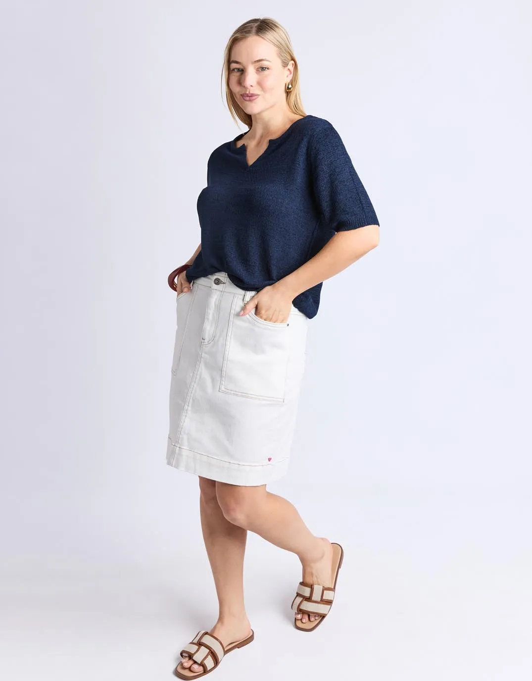 Knit Tee - Navy sold by White & Co product image thumbnail 5