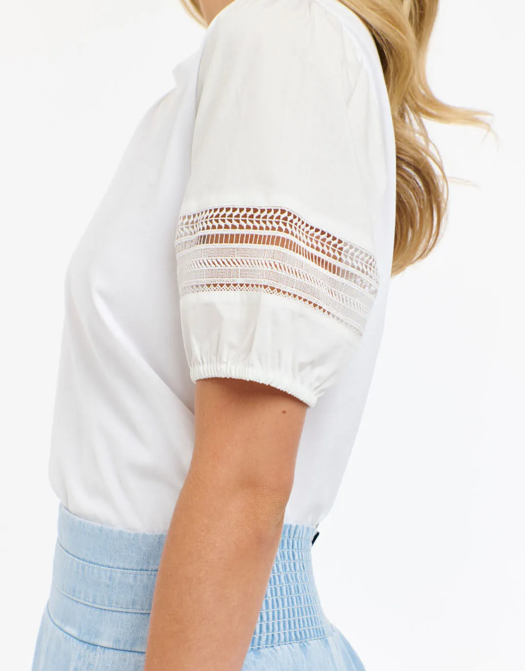 Alex Cotton Sleeve Tee - White sold by White & Co product image thumbnail 4