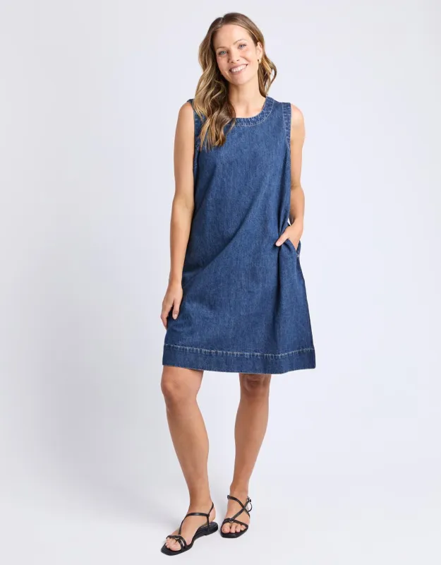Sonny Denim Dress - Dark Blue sold by White & Co