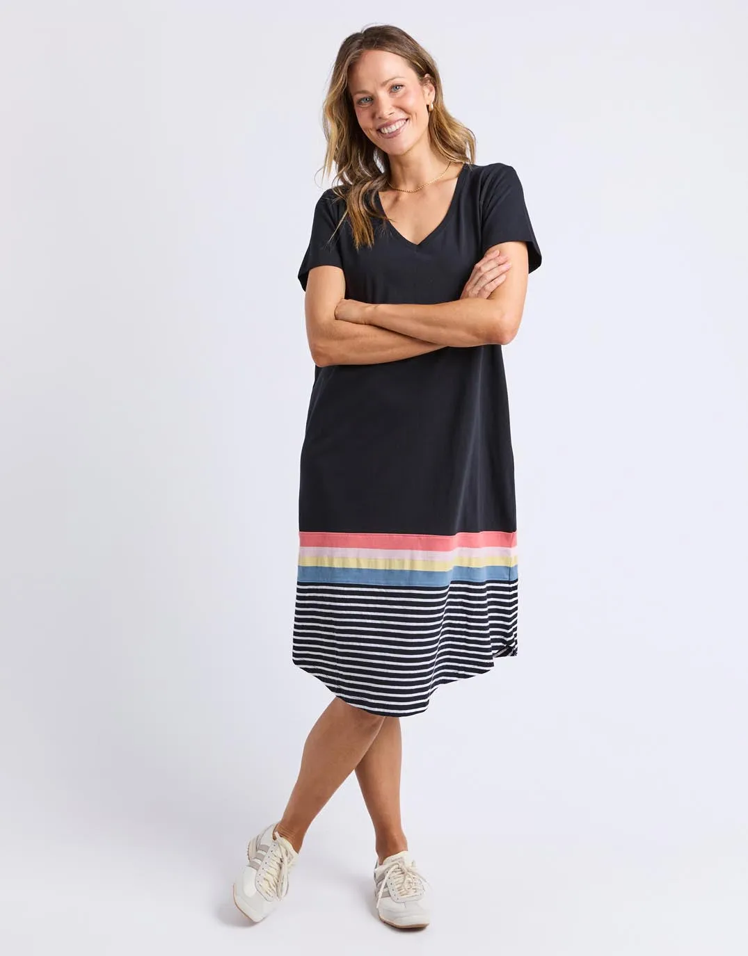 Terra Tee Dress - Washed Black sold by White & Co