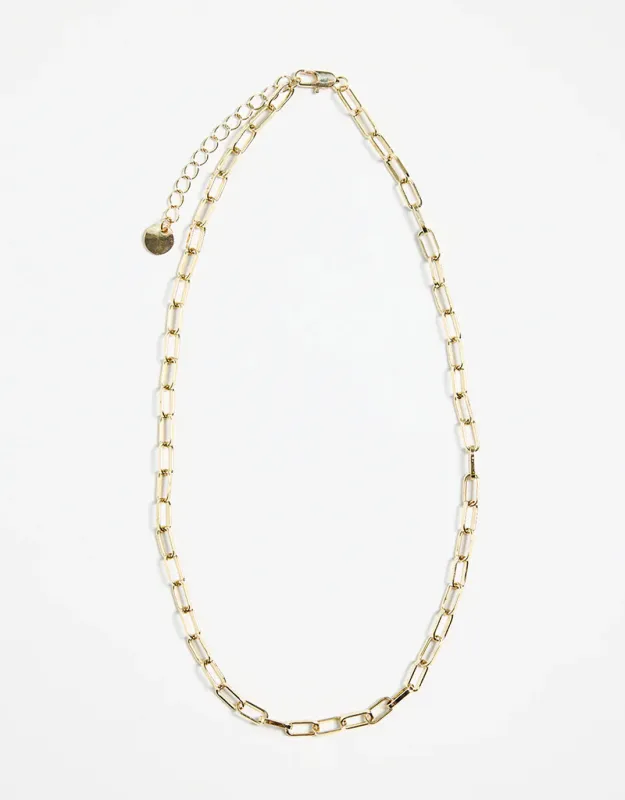 Paper Clip Gold Necklace sold by White & Co