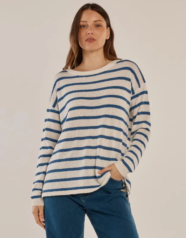 Bradford Knit Top - Nautical Blue made by White & Co