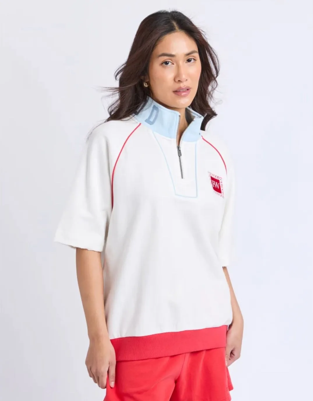 Piped Zip Crew - Vintage White sold by White & Co product image thumbnail 4