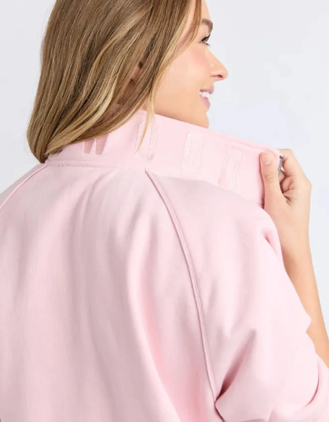 Piped Crew Solid - Pale Pink sold by White & Co product image thumbnail 5