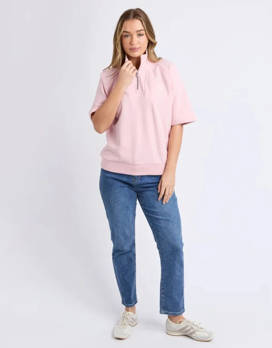 Piped Crew Solid - Pale Pink sold by White & Co product image thumbnail 2