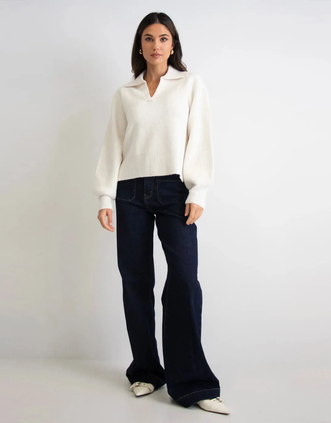 Truth Collar Chunky Knit Jumper - Ivory sold by White & Co product image thumbnail 2