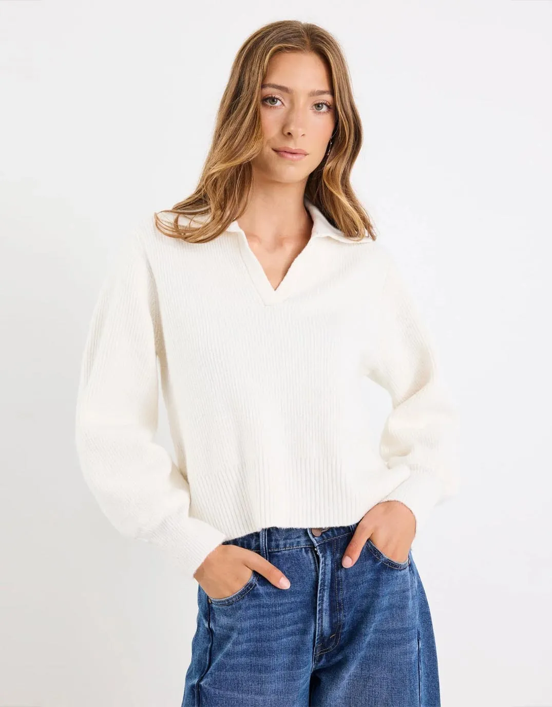 Truth Collar Chunky Knit Jumper - Ivory sold by White & Co product image thumbnail 5
