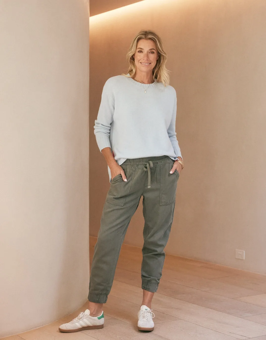 Saint Germain Wool Cashmere Scoop Hem Knit - Ice Blue sold by White & Co product image thumbnail 3