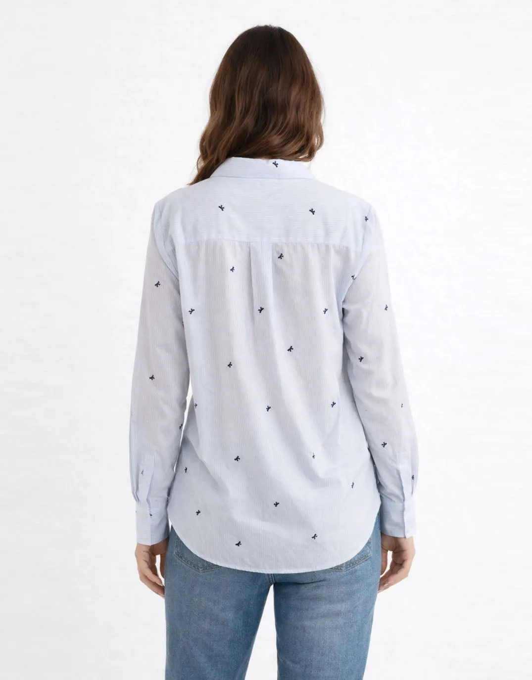 Reid Shirt - Blue Bow Stripe sold by White & Co product image thumbnail 4