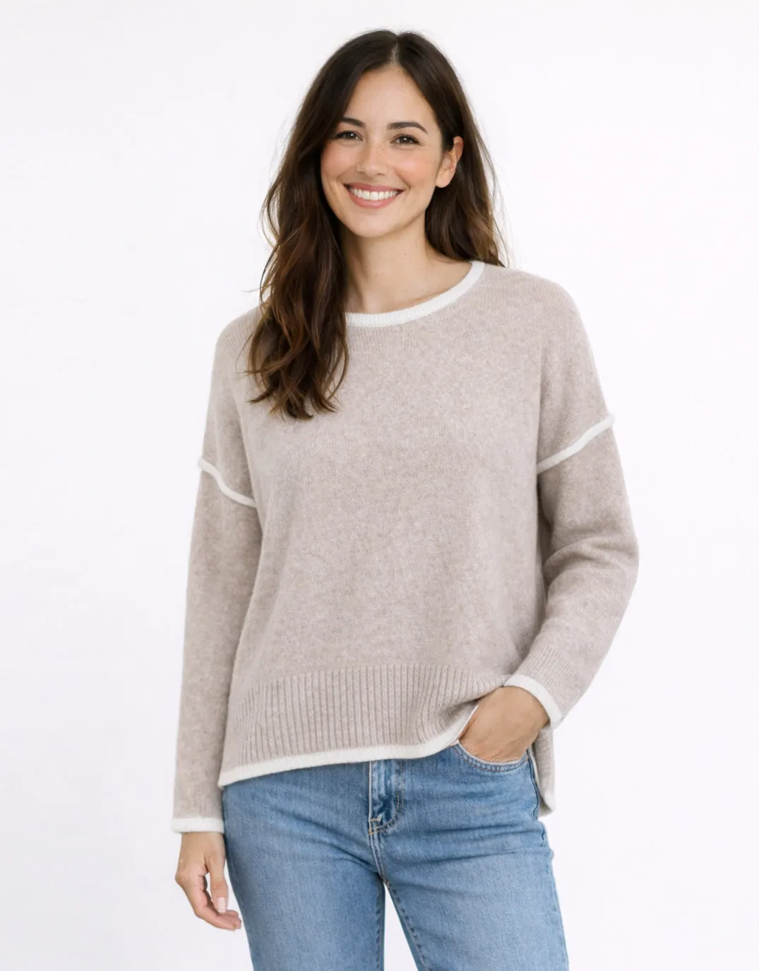 Tori Trim Knit - Warm Beige sold by White & Co product image thumbnail 3