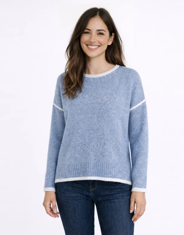 Tori Trim Knit - Blue made by White & Co