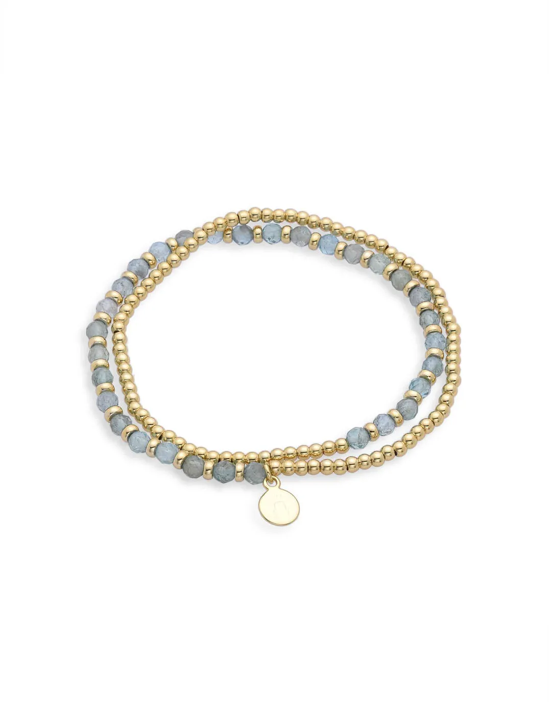 Bella Amozonite Gemstone Bracelet - Gold sold by White & Co