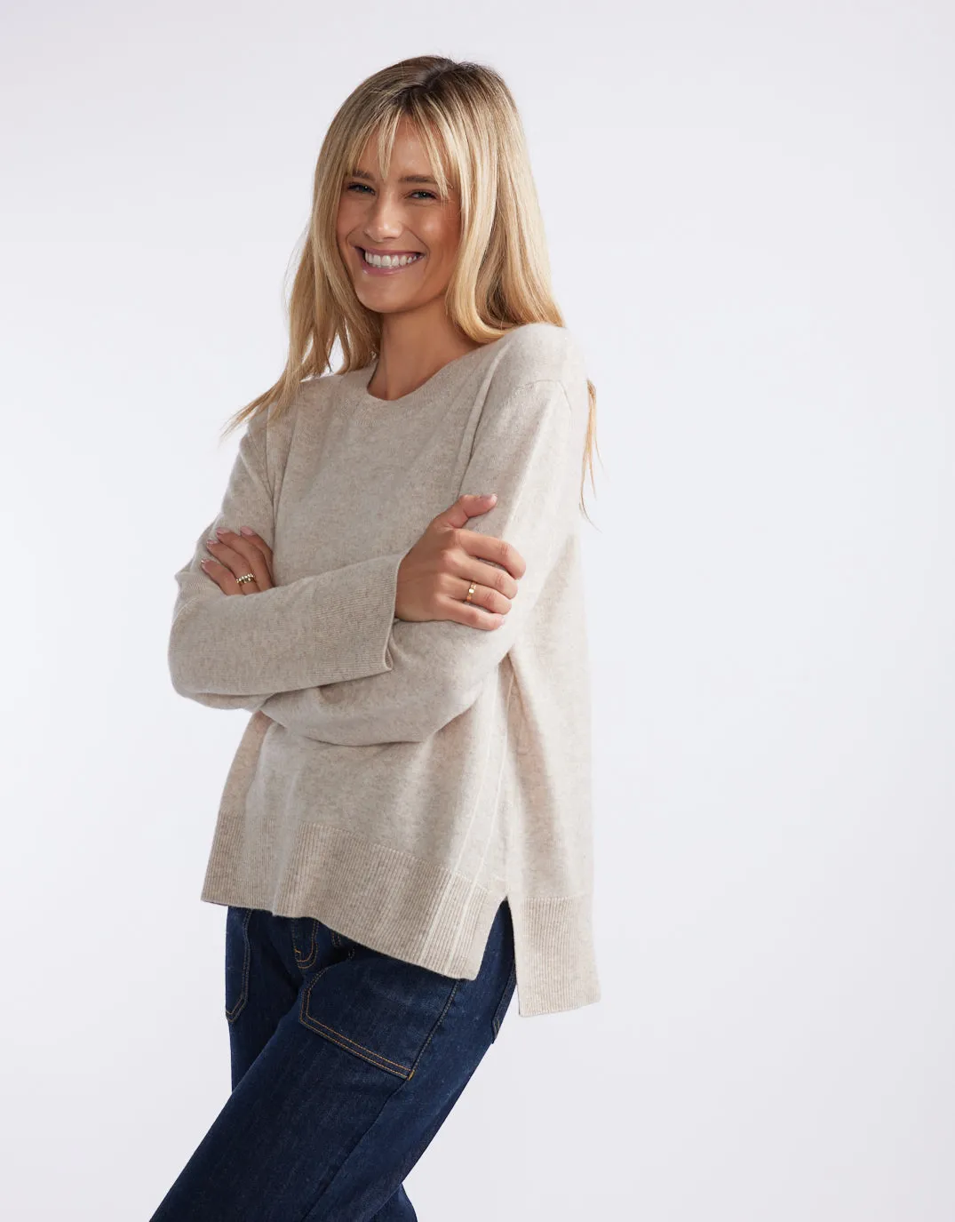 Riviera Wool Cashmere Knit - Oat sold by White & Co product image thumbnail 3
