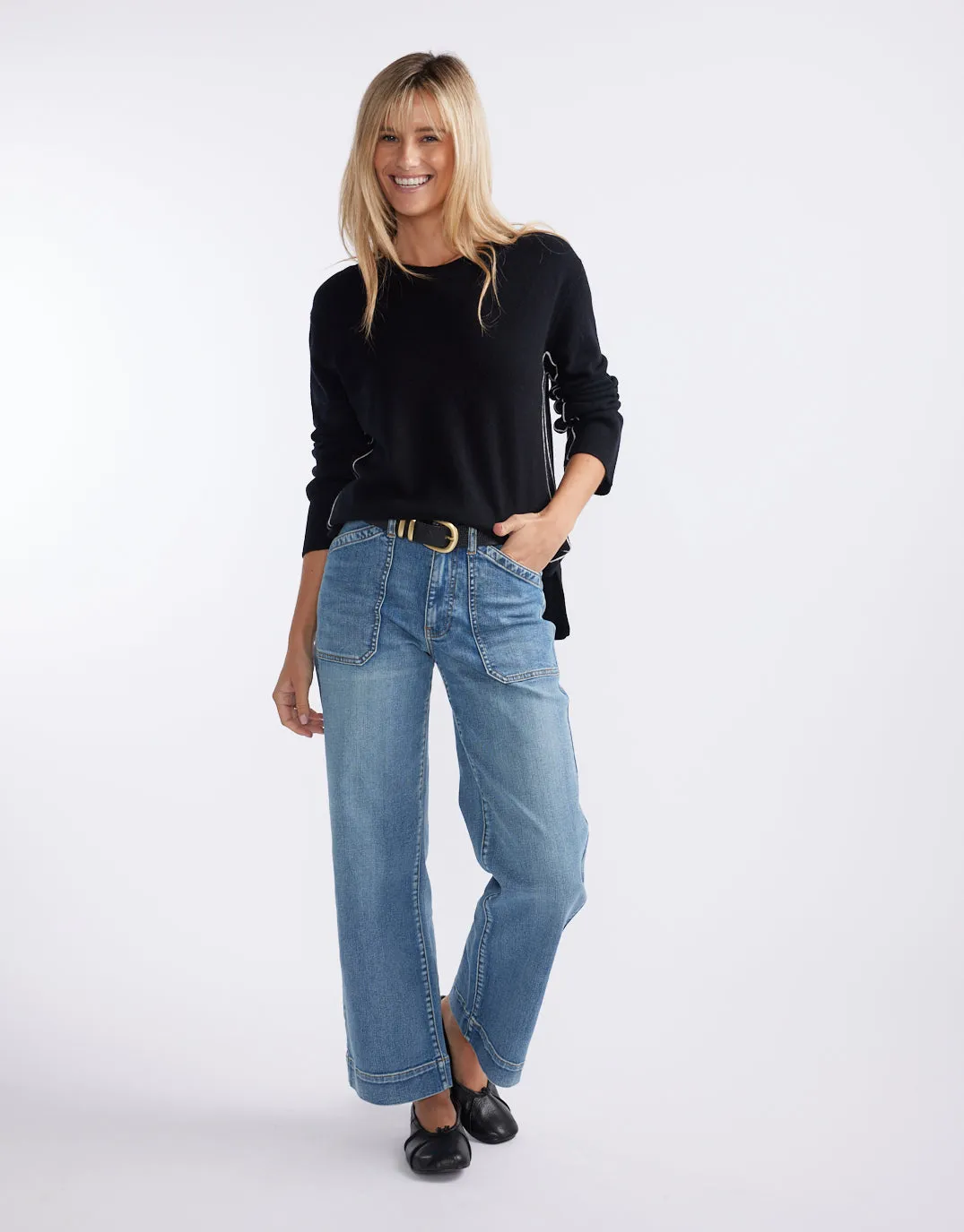 Riviera Wool Cashmere Knit - Black sold by White & Co product image thumbnail 5