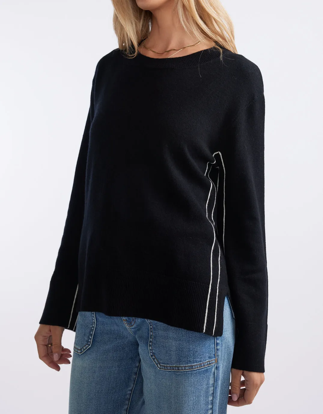 Riviera Wool Cashmere Knit - Black sold by White & Co product image thumbnail 4