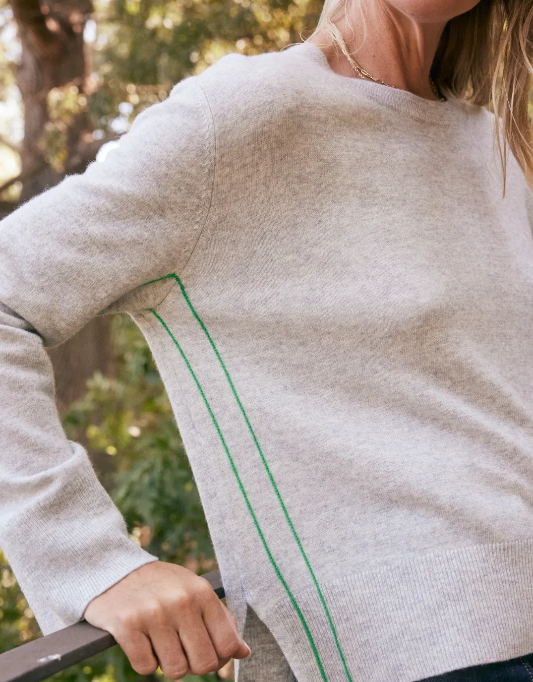 Riviera Wool Cashmere Knit - Grey Marle sold by White & Co product image thumbnail 4