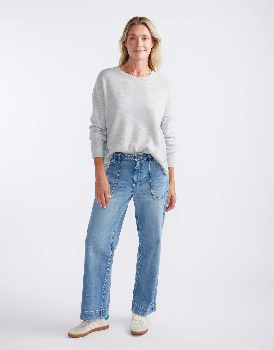 Riviera Wool Cashmere Knit - Grey Marle sold by White & Co product image thumbnail 5