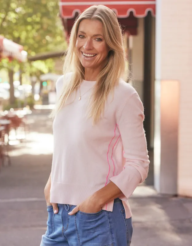 Riviera Wool Cashmere Knit - Ice Pink made by White & Co