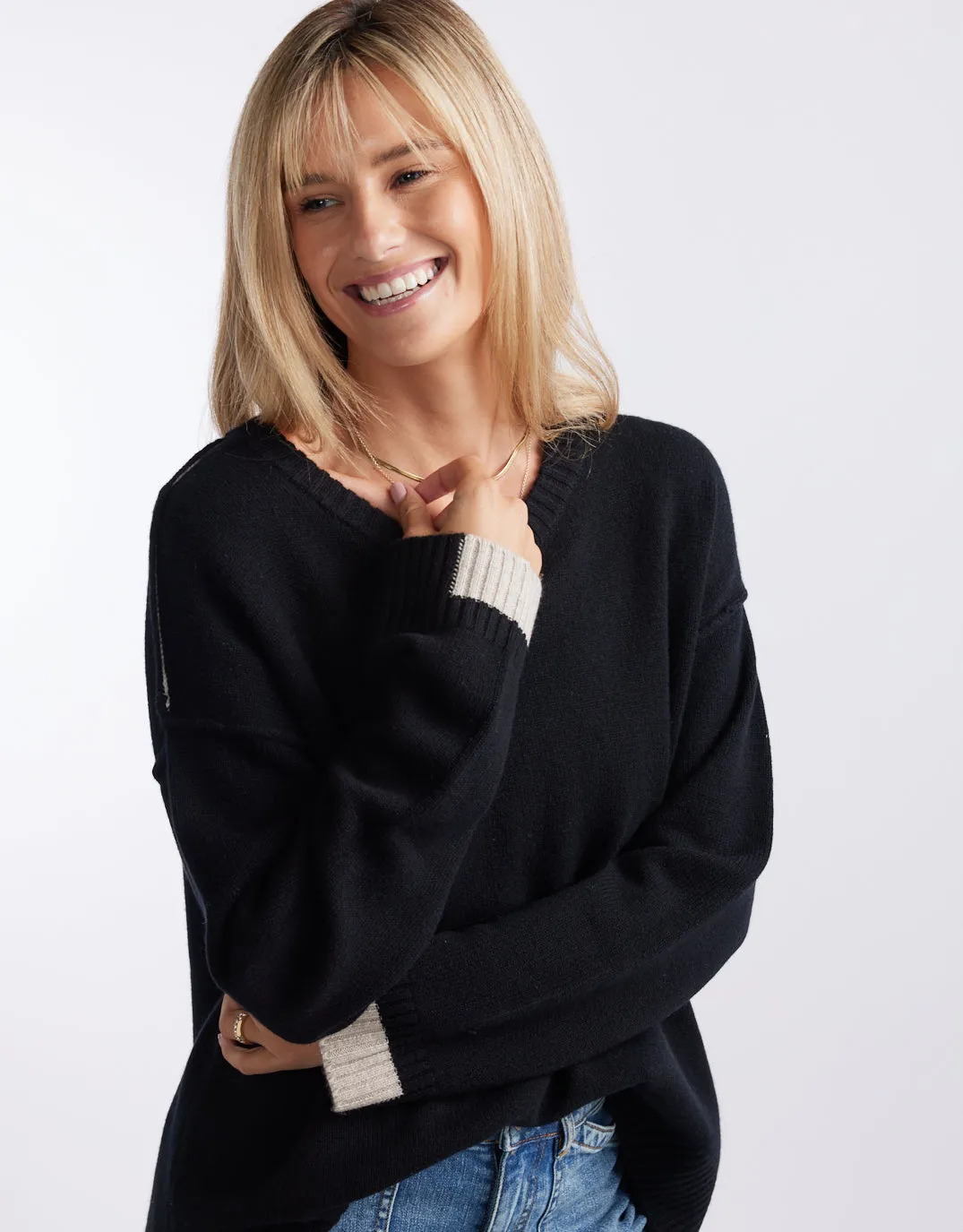 Marais Wool Cashmere Knit - Black sold by White & Co