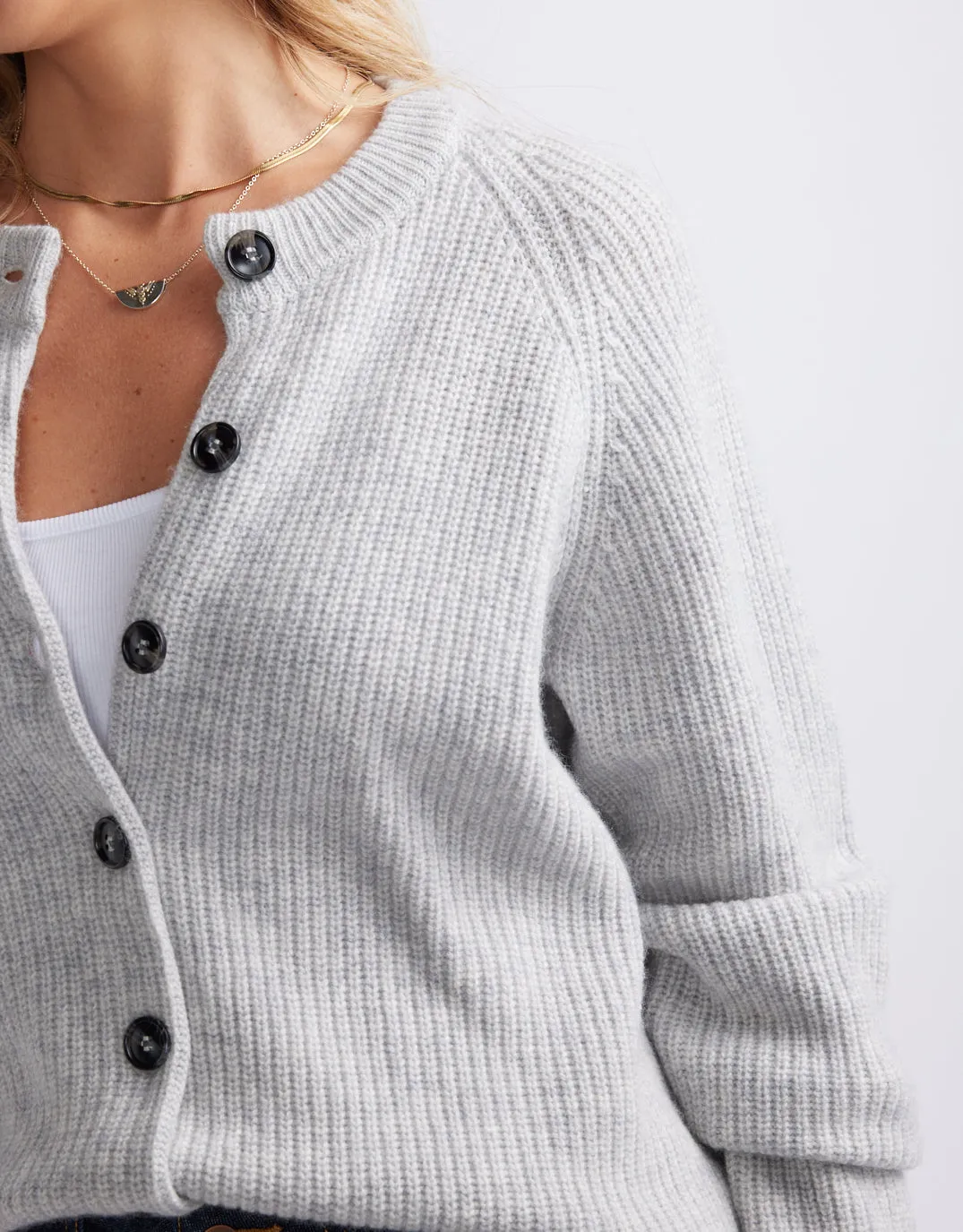 Maison Wool Cashmere Cardigan - Grey Marle sold by White & Co product image thumbnail 4