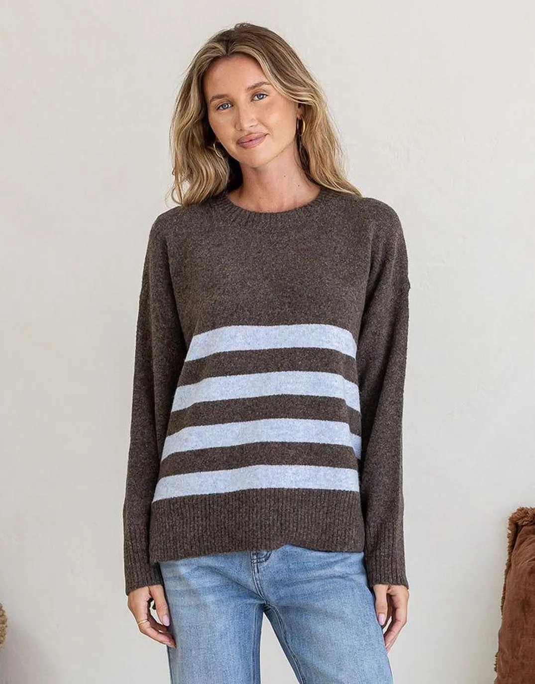 Manor Knit - Chocolate/Blue sold by White & Co product image thumbnail 2