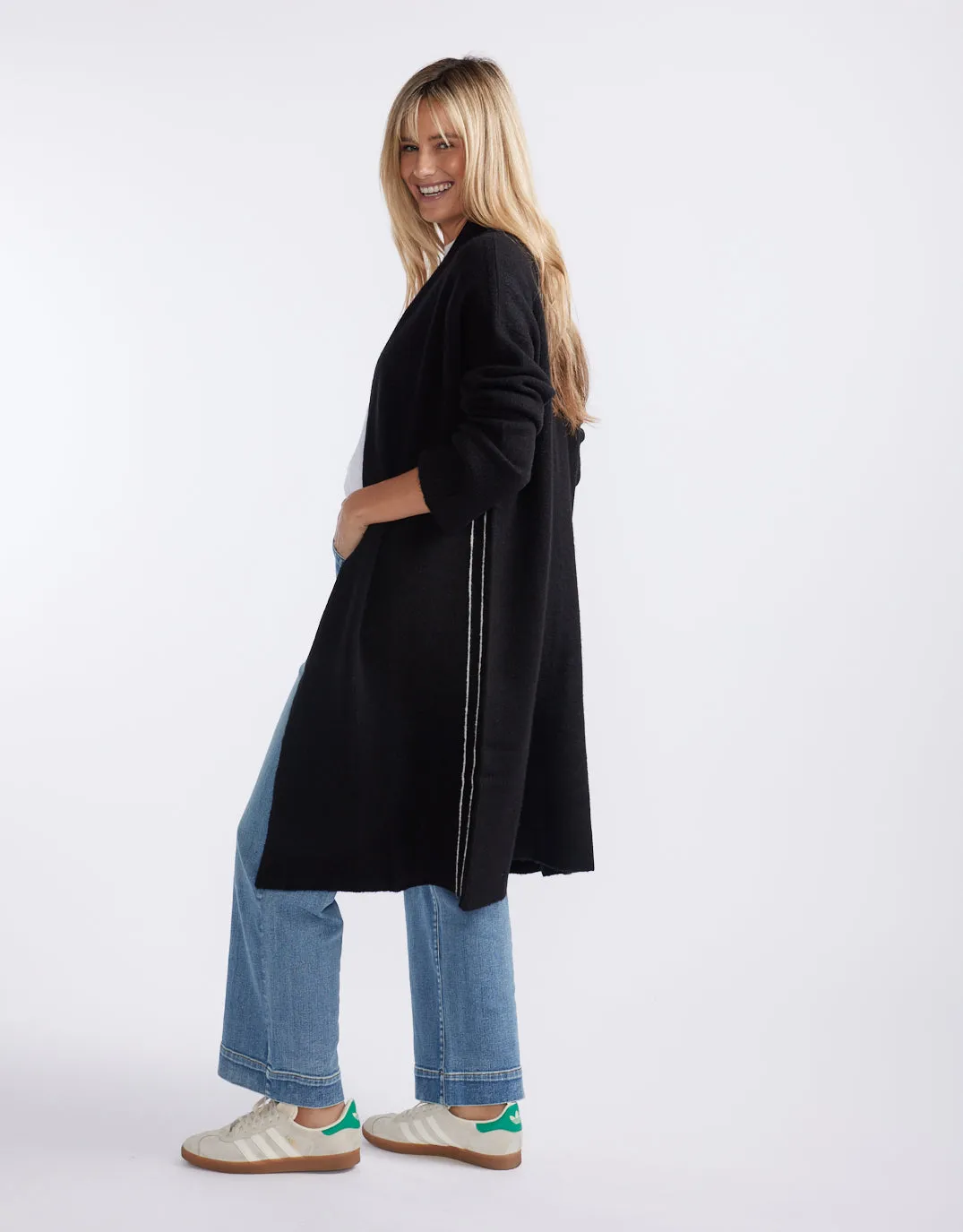 Montreux Wool Alpaca Longline Cardigan - Black sold by White & Co product image thumbnail 3