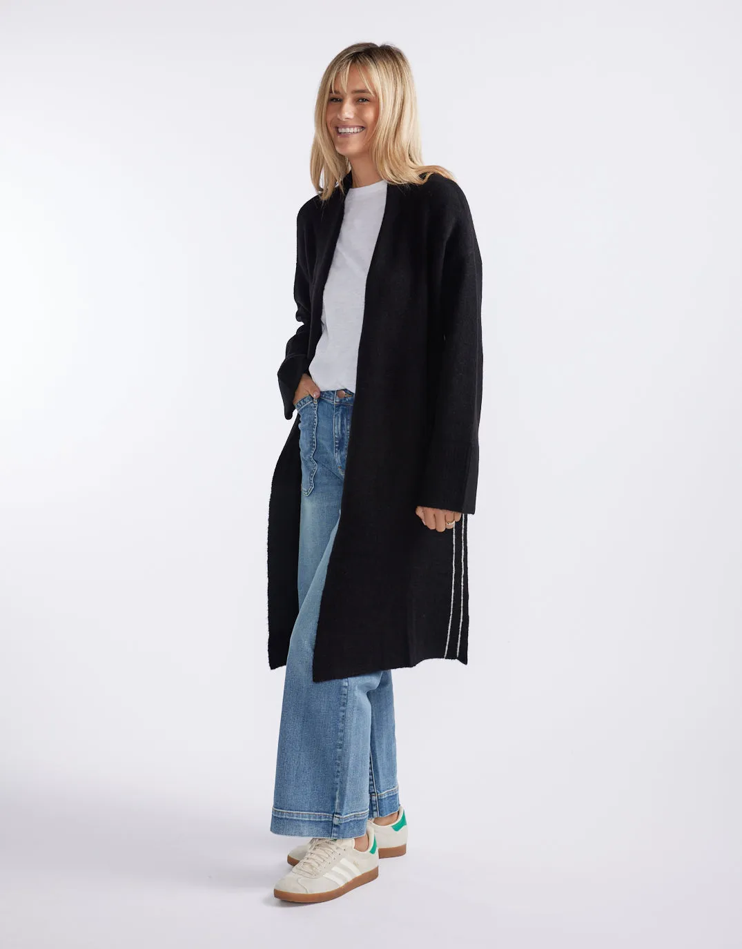 Montreux Wool Alpaca Longline Cardigan - Black sold by White & Co product image thumbnail 5