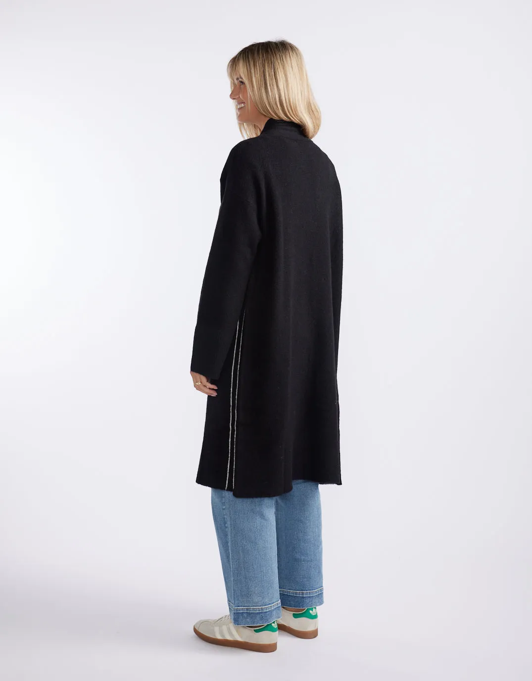 Montreux Wool Alpaca Longline Cardigan - Black sold by White & Co product image thumbnail 4