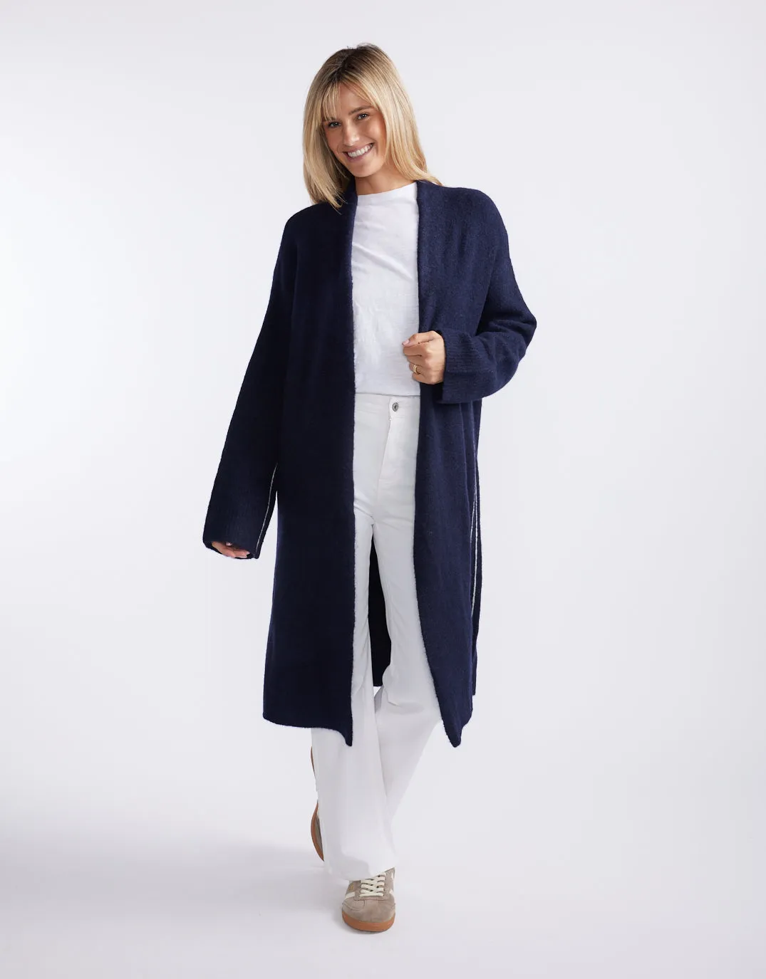 Montreux Wool Alpaca Longline Cardigan - Navy sold by White & Co product image thumbnail 2