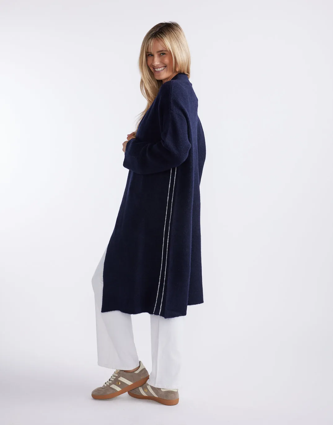 Montreux Wool Alpaca Longline Cardigan - Navy sold by White & Co product image thumbnail 4