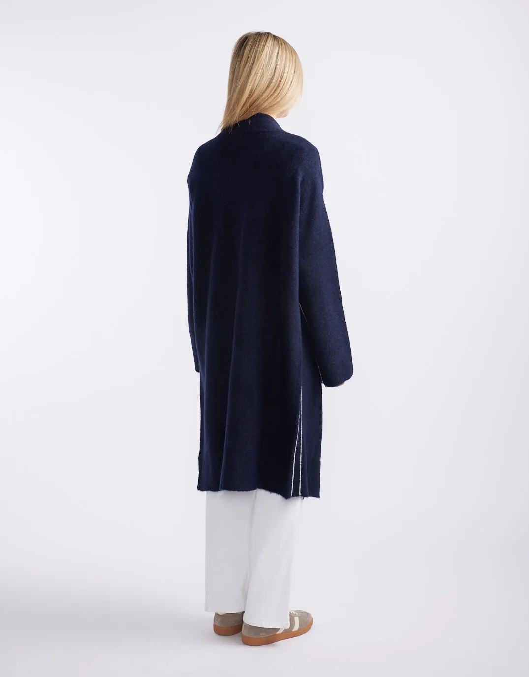 Montreux Wool Alpaca Longline Cardigan - Navy sold by White & Co product image thumbnail 3