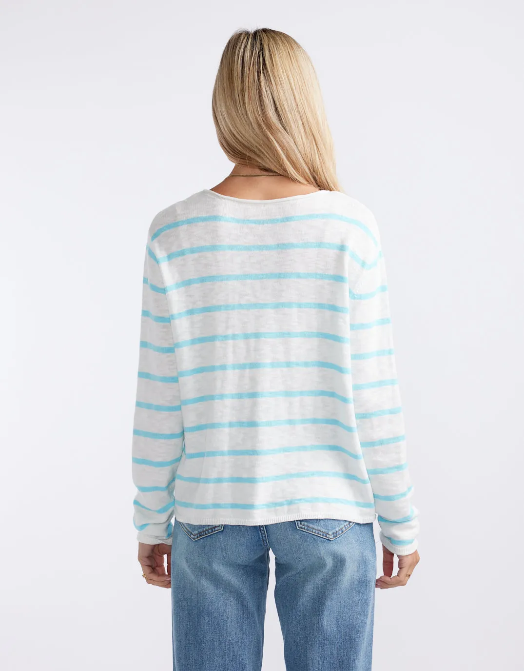 Harper Sweater- White/Ice Blue sold by White & Co product image thumbnail 4