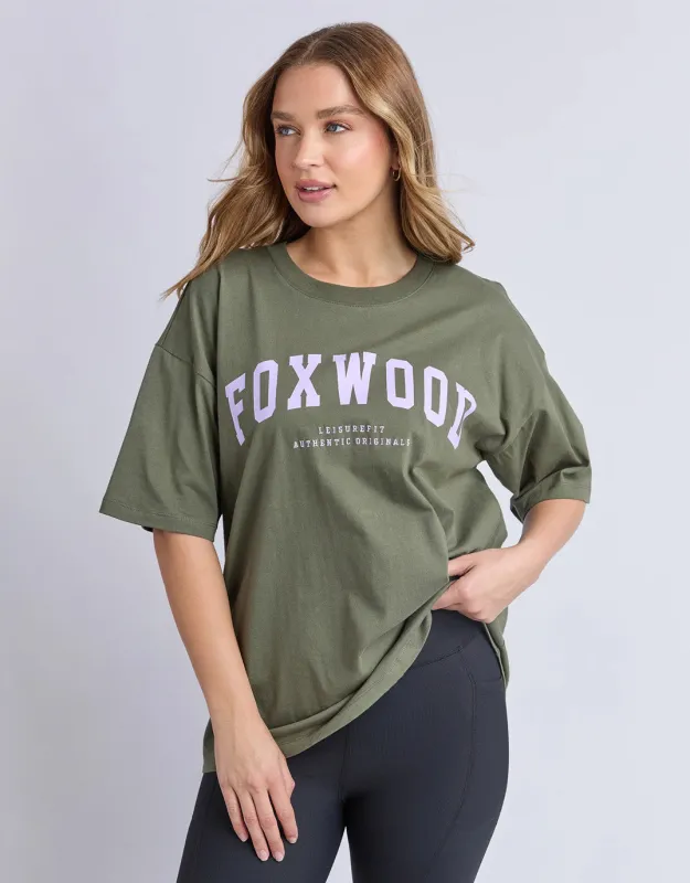 Interval Tee - Khaki/Lilac made by Foxwood Clothing