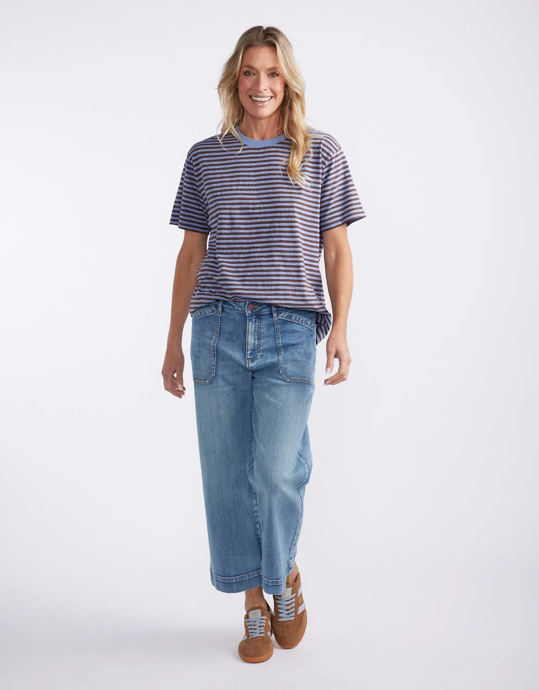 Relaxed Tee - Blue/Chocolate sold by White & Co product image thumbnail 3