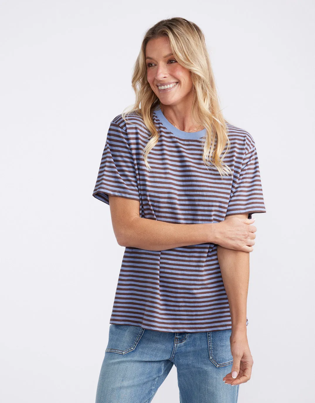 Relaxed Tee - Blue/Chocolate sold by White & Co product image thumbnail 5
