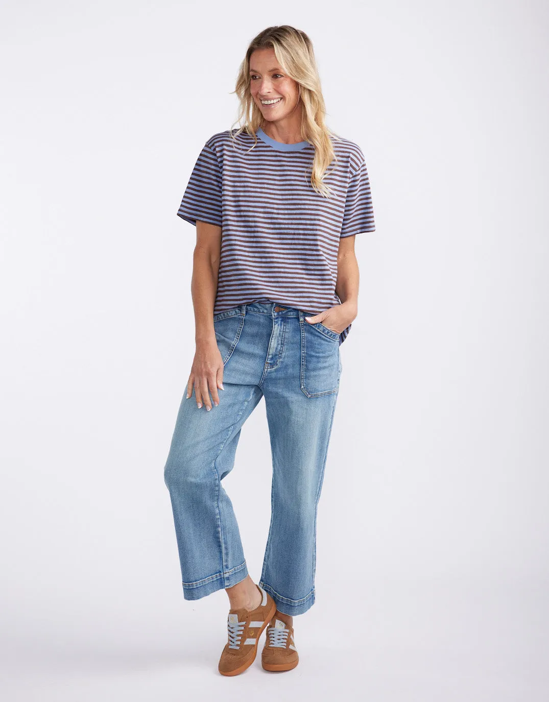 Relaxed Tee - Blue/Chocolate sold by White & Co product image thumbnail 2