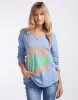 Chicago Long Sleeve Top - Blue sold by White & Co