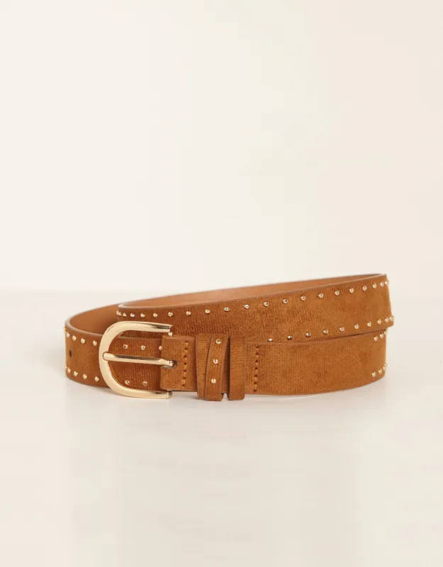 Rosette Stud Belt - Tan sold by White & Co