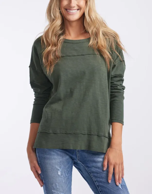 Jayne Throw On Top - Khaki sold by White & Co