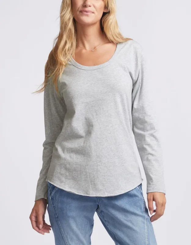Original Round Neck Long Sleeve T-Shirt - Snow Grey sold by White & Co
